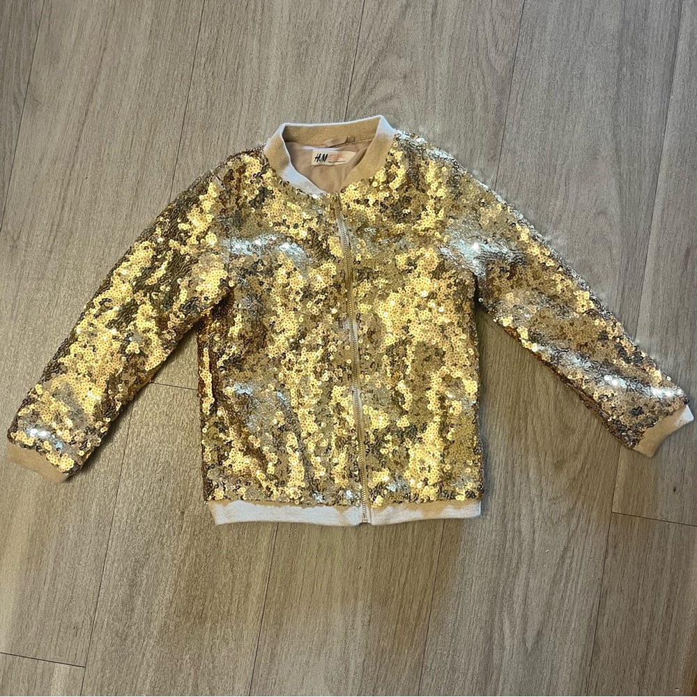 H&M gold child’s bomber jacket